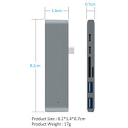 TIPO-C a 4K HDMI HUB Docking Station Lettore di schede TF/SD per MacBook Pro, Grey, Silver