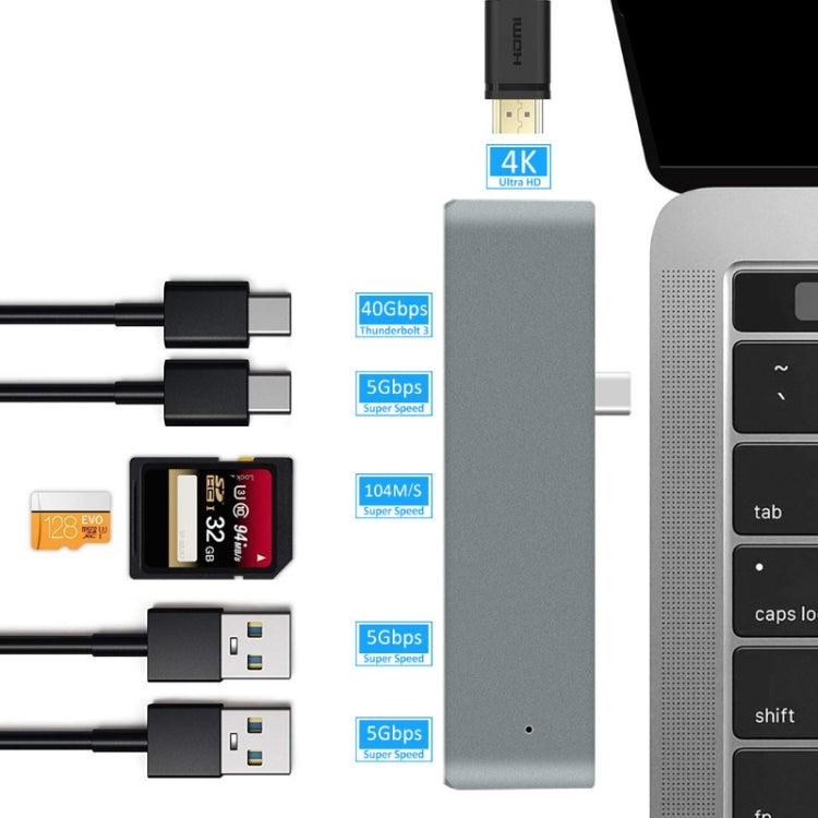 Hub Docking Station Tipo-C con HDMI 4K e Lettore SD/TF