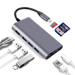 Docking station 8 in 1 USB-C con HDMI, RJ45 e 3 USB 3.0