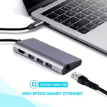 Docking station 8 in 1 USB-C con HDMI, RJ45 e 3 USB 3.0