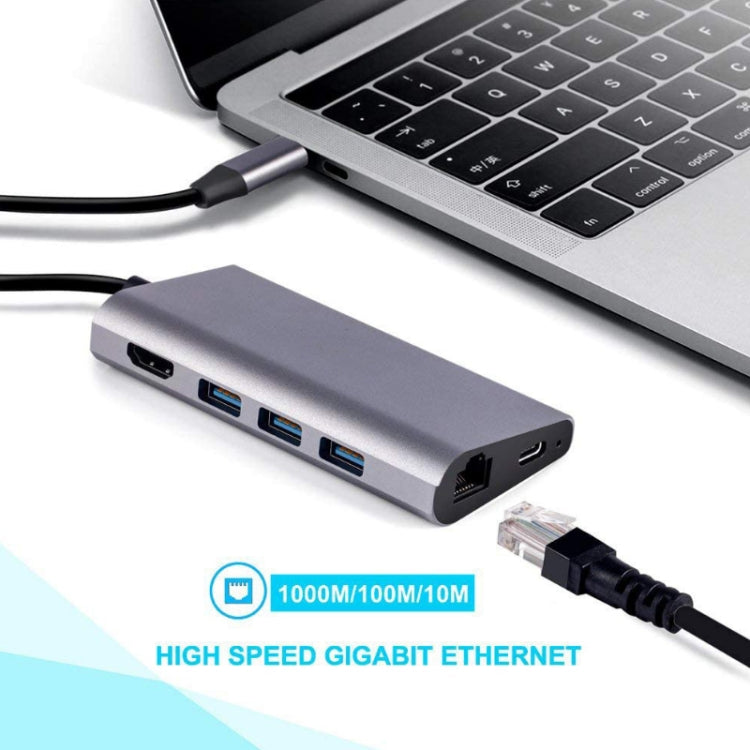 Docking station 8 in 1 USB-C con HDMI, RJ45 e 3 USB 3.0