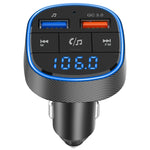 QC3.0 Trasmettitore FM per auto con lettore MP3 Bluetooth per auto a ricarica rapida, QC3.0 Fast Charge