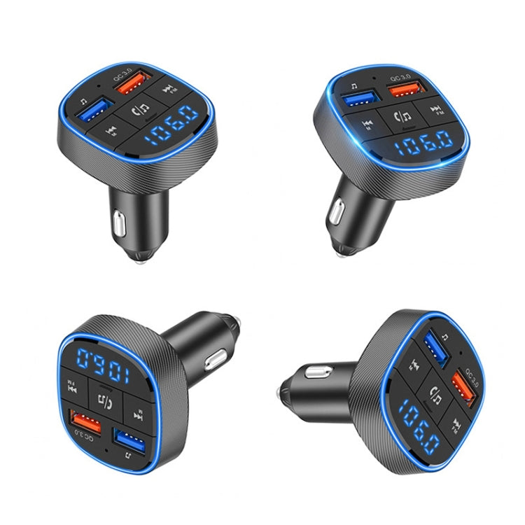 QC3.0 Trasmettitore FM per auto con lettore MP3 Bluetooth per auto a ricarica rapida, QC3.0 Fast Charge