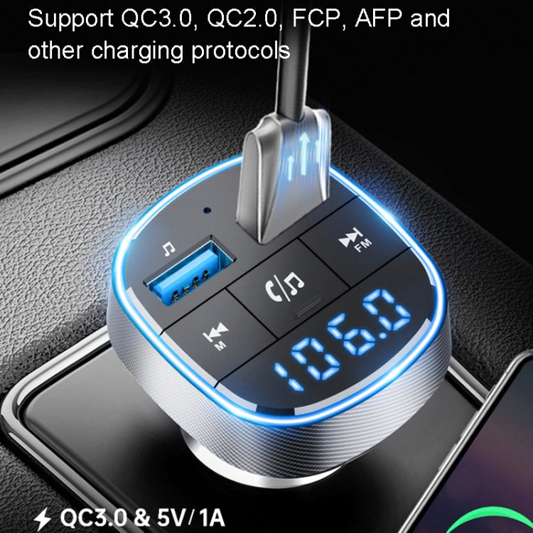 QC3.0 Trasmettitore FM per auto con lettore MP3 Bluetooth per auto a ricarica rapida, QC3.0 Fast Charge