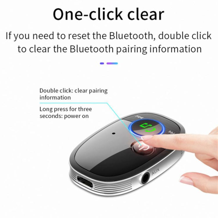 Convertitore audio wireless per lettore musicale con ricevitore Bluetooth per auto, Black