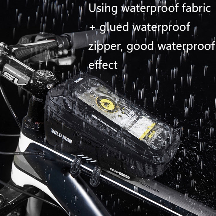 WILD MAN XS2 Borsa da bicicletta antipioggia da ciclismo con guscio rigido in EVA da 1 litro, XS2 (Black), XS2 (Black Red)