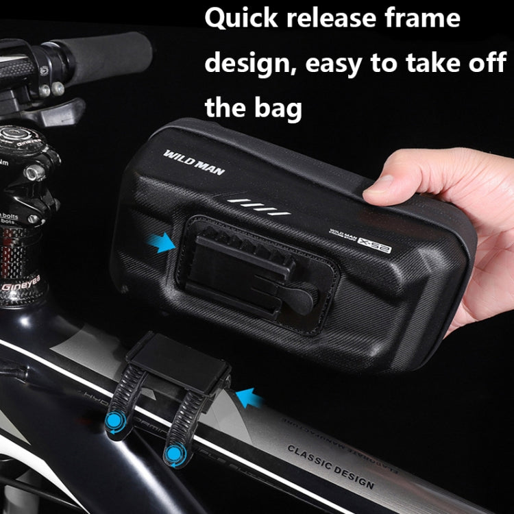 WILD MAN XS2 Borsa da bicicletta antipioggia da ciclismo con guscio rigido in EVA da 1 litro, XS2 (Black), XS2 (Black Red)