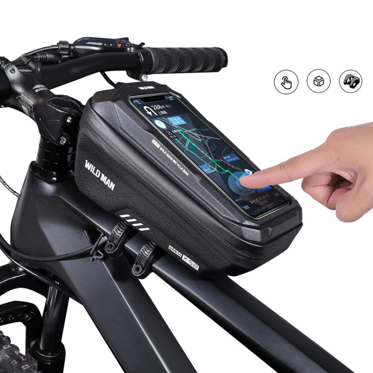 WILD MAN XS2 Borsa da bicicletta antipioggia da ciclismo con guscio rigido in EVA da 1 litro, XS2 (Black), XS2 (Black Red)