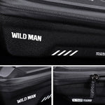 WILD MAN XS2 Borsa da bicicletta antipioggia da ciclismo con guscio rigido in EVA da 1 litro, XS2 (Black), XS2 (Black Red)