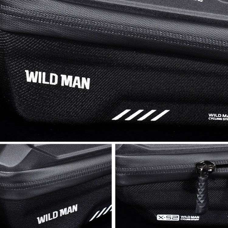 WILD MAN XS2 Borsa da bicicletta antipioggia da ciclismo con guscio rigido in EVA da 1 litro, XS2 (Black), XS2 (Black Red)