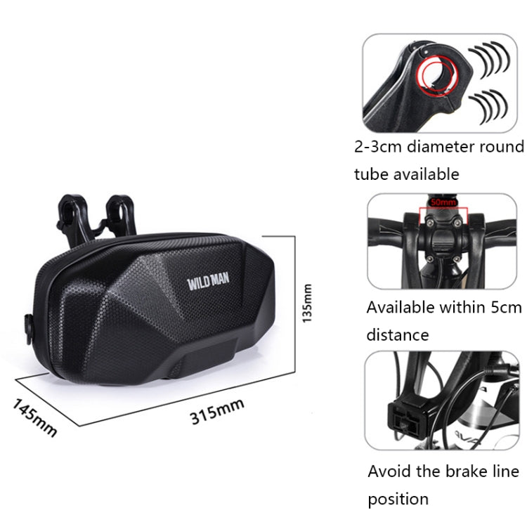 WILD MAN X9 3.5L EVA Hard Shell Borsa impermeabile per la testa della bicicletta, X9 3.5L (Black)