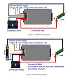 Tester batteria DC 0-200V PZEM-013 e PZEM-015 con shunt