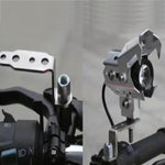 Accessori per la modifica di moto multifunzione da 2 pezzi Staffa per lampada specchietto retrovisore, Black, Blue, Red, Gold, Silver, Orange