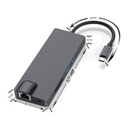 Docking station 8 in 1 da tipo C a HDMI + VAG Gigabit RJ45 + USB 3.0