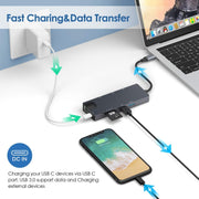 Docking station 8 in 1 da tipo C a HDMI + VAG Gigabit RJ45 + USB 3.0