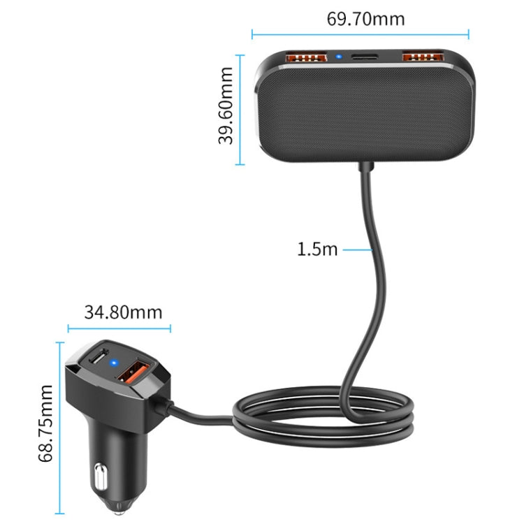 Caricabatteria per auto a ricarica rapida per telefono cellulare 5 in 1, SC02M, SC02