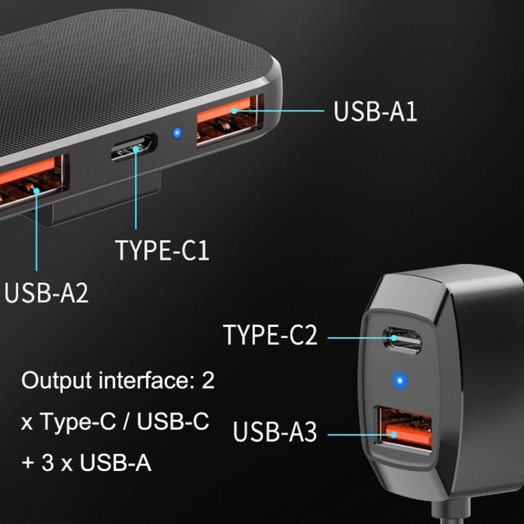 Caricabatteria per auto a ricarica rapida per telefono cellulare 5 in 1, SC02M, SC02