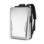 Zaino per computer da gioco per PC da uomo con guscio rigido per 15,6-17,3 pollici, Black, Silver