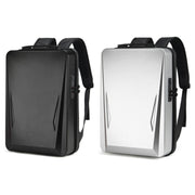 Zaino per computer da gioco per PC da uomo con guscio rigido per 15,6-17,3 pollici, Black, Silver