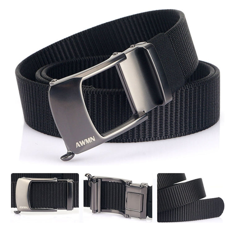 AWMN Cintura sdentata con fibbia automatica da uomo in nylon, lunghezza:, 120cm