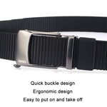 AWMN Cintura sdentata con fibbia automatica da uomo in nylon, lunghezza:, 120cm