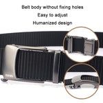 AWMN Cintura sdentata con fibbia automatica da uomo in nylon, lunghezza:, 120cm
