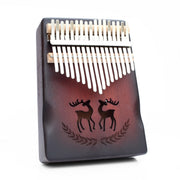 Pianoforte a dita portatile con design radiante a 17 toni, Flowing Water, Hexagram, Couple Deer, Forest Party, Squirrel, Sun God, Lucky Clouds, Cat, Reindeer, One Deer, Moon Rabbit, Crane in the Cloud, Blooming Flowers