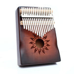 Pianoforte a dita portatile in legno 17 toni 21x15x8 cm