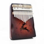 Pianoforte a dita portatile in legno 17 toni 21x15x8 cm