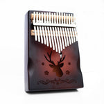 Pianoforte a dita portatile in legno 17 toni 21x15x8 cm