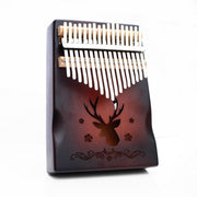 Pianoforte a dita portatile con design radiante a 17 toni, Flowing Water, Hexagram, Couple Deer, Forest Party, Squirrel, Sun God, Lucky Clouds, Cat, Reindeer, One Deer, Moon Rabbit, Crane in the Cloud, Blooming Flowers