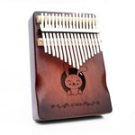 Pianoforte a dita portatile in legno 17 toni 21x15x8 cm