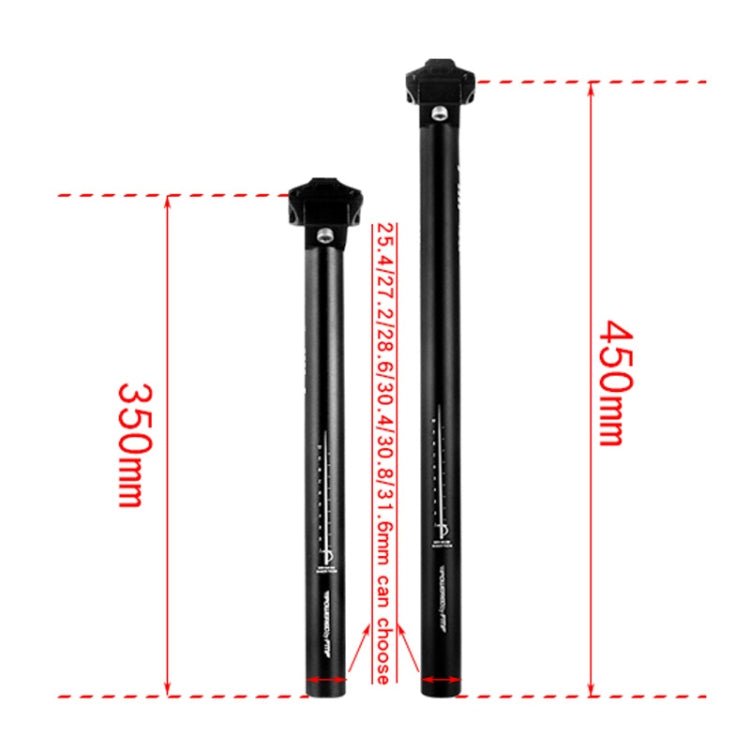 FMFXTR Mountain Bike Reggisella Bicicletta Tubo Seduto in Lega di Alluminio, Specifica:, 25.4x350mm, 27.2x350mm, 28.6x350mm, 30.4x350mm, 30.8x350mm, 31.6x350mm, 25.4x450mm, 27.2x450mm, 28.6x450mm, 30.4x450mm, 30.8x450mm, 31.6x450mm