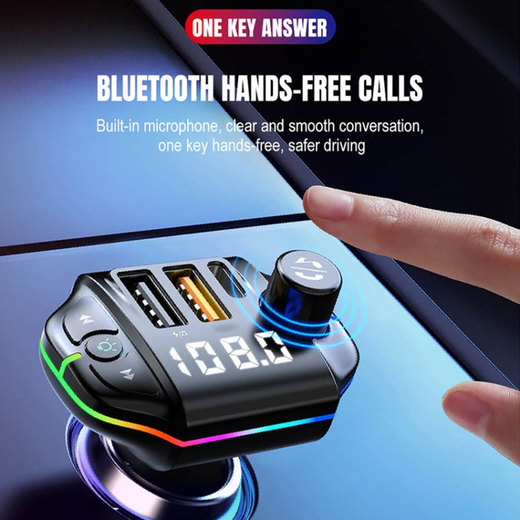 A10 Colorful Atmosphere Light Caricatore per auto trasmettitore FM Bluetooth, A10