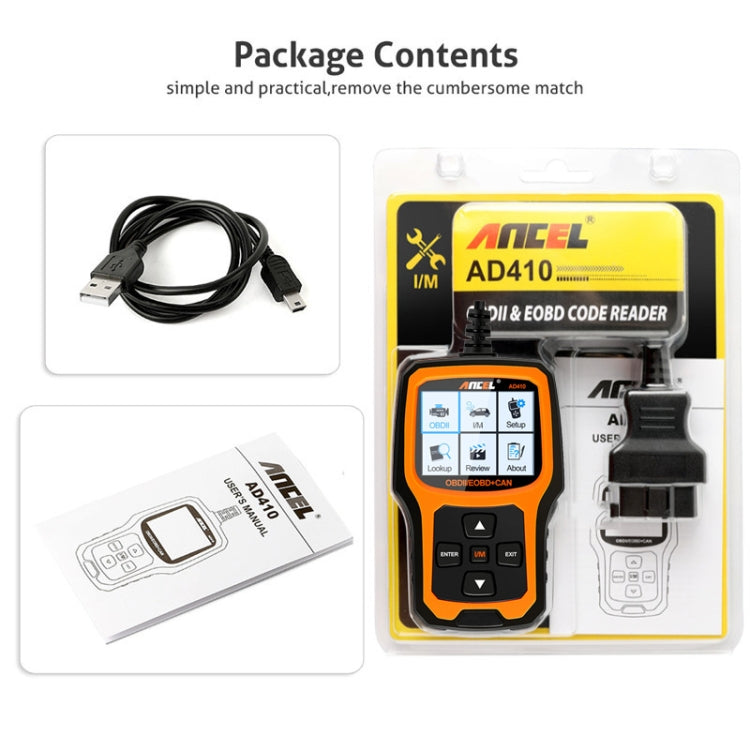 Scanner diagnostico automatico universale per auto ANCEL AD410 OBD2, ANCEL AD410