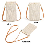 Borsa da spiaggia estiva da donna Borsa monospalla per cellulare Borsa portamonete in paglia, Beige, Cream, Beige Magnetic Buckle, Cream Magnetic Buckle