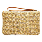 Borsa da spiaggia estiva da donna con pochette in paglia, Beige, Cream, Large Beige With Zipper Bag, Large Cream With Zipper Bag