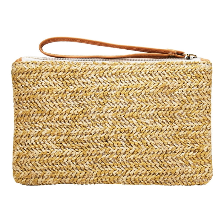 Borsa da spiaggia estiva da donna con pochette in paglia, Beige, Cream, Large Beige With Zipper Bag, Large Cream With Zipper Bag
