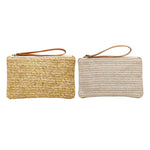 Borsa da spiaggia estiva da donna con pochette in paglia, Beige, Cream, Large Beige With Zipper Bag, Large Cream With Zipper Bag