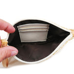 Borsa da spiaggia estiva da donna con pochette in paglia, Beige, Cream, Large Beige With Zipper Bag, Large Cream With Zipper Bag