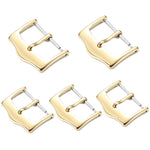 Accessori per orologio con fibbia ad ardiglione in acciaio inossidabile placcato IP da 10 pezzi, Silver 12mm, Silver 14mm, Silver 16mm, Silver 18mm, Silver 20mm, Rose Gold 12mm, Rose Gold 14mm, Rose Gold 16mm, Rose Gold 18mm, Rose Gold 20mm            ...