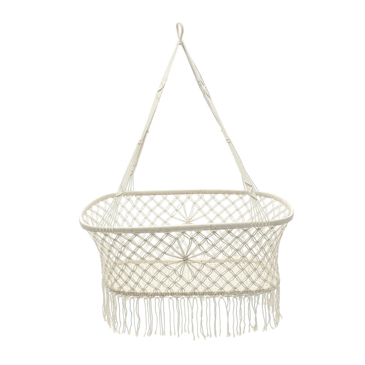Amaca sospesa da giardino per bambini in cotone bianco