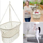 Amaca sospesa da giardino per bambini in cotone bianco