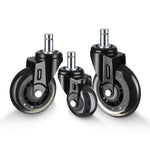 5 PCS Mobili PU Universal Plug Caster Sedia da ufficio Ruota muta, Dimensioni:, 2 Inch, 2.5 Inch, 3 Inch