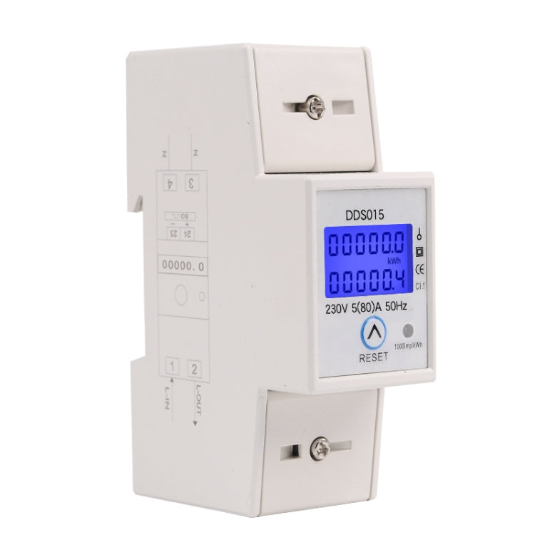 Contatore energia DDS015 monofase 5-80A 230V su guida DIN