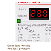 SINOTIMER 220V LED Digital Display Ritardo Ripristino automatico Protezione da sottotensione, SVP-60L