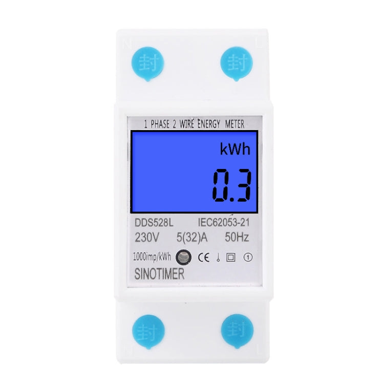DDS528L Display retroilluminato Contatore di energia ferroviario monofase domestico 5-32A, 230V 50Hz Backlight Display, 110V 60Hz Backlight Display