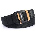 AWMN Cintura da uomo con fibbia sportiva in tessuto elasticizzato casual, lunghezza:, 120cm