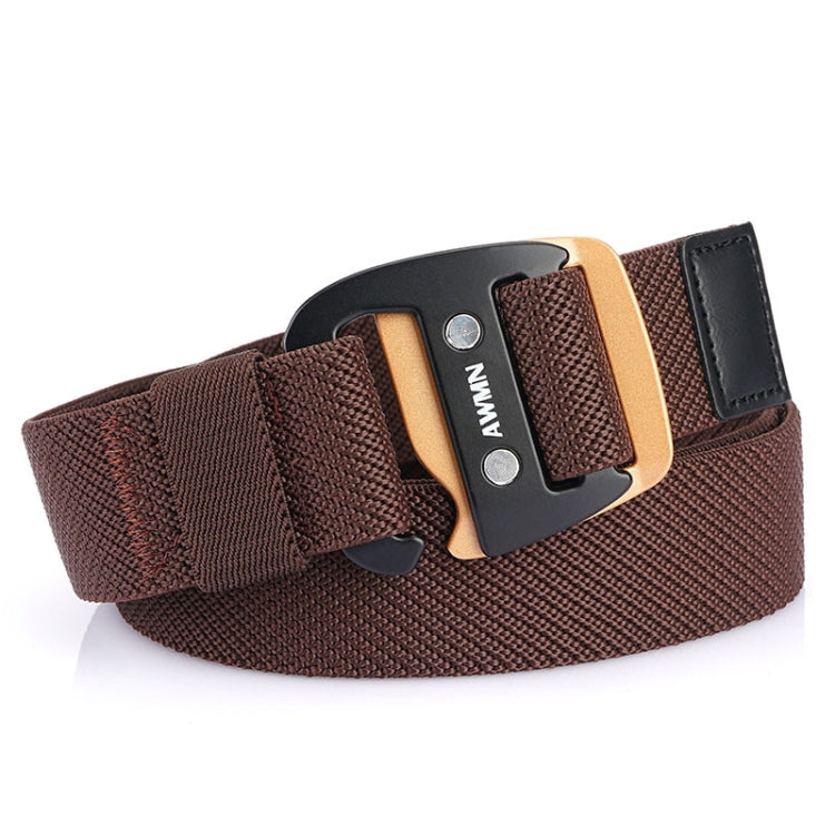 AWMN Cintura da uomo con fibbia sportiva in tessuto elasticizzato casual, lunghezza:, 120cm