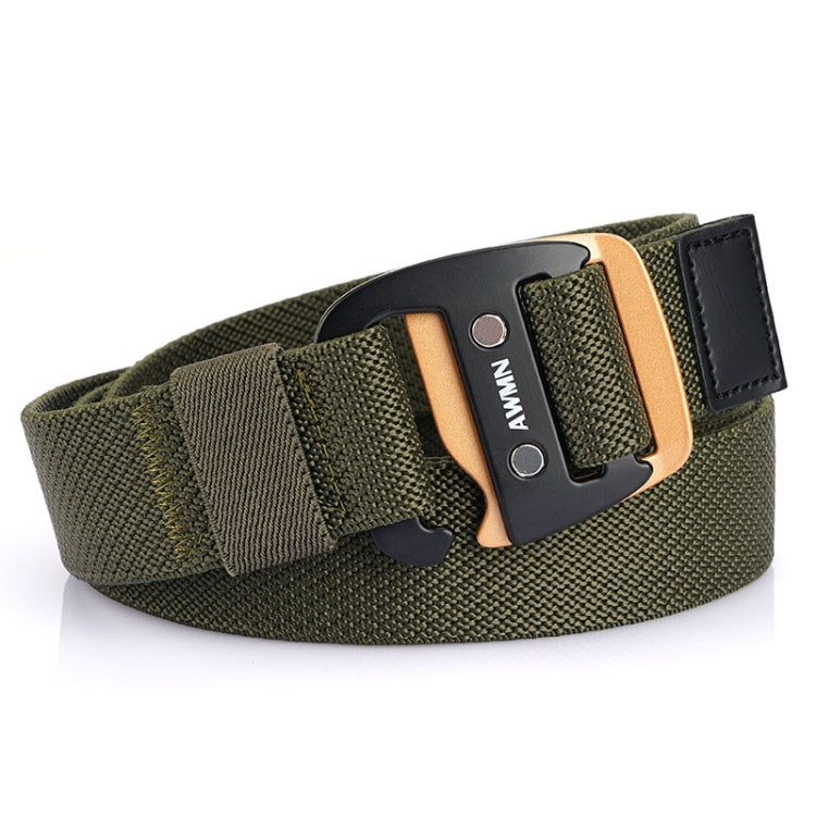 AWMN Cintura da uomo con fibbia sportiva in tessuto elasticizzato casual, lunghezza:, 120cm